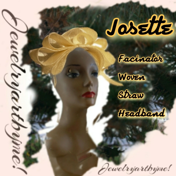 NWT Josette Facinator Straw Looping Wedding Party Headband Accessory Hat - Picture 1 of 9